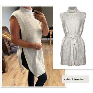 Chloe & Jasmine Long Poncho Sweater Cover Up